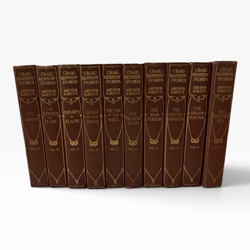 Craig Kennedy Stories ~ Arthur B Reeve ~ Antique 1910s HC Volumes 2-11